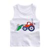 Chaleco para niño verano nuevo camiseta sin mangas para niño algodón ligero transpirable patrón de excavadora ropa de moda para niños
