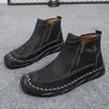 Botas Martin Transfronteiriças Amazon para Homens 2025 Inverno Tendência Casual Cano Alto Sapatos Masculinos Motocicleta Botas de Trabalho Moda Botas Curtas