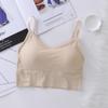 Camisola acanalada sin costuras Gurao con sujetador incorporado, Camisola versátil para estudiantes con almohadillas en el pecho