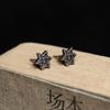 Pendientes vintage de plata de ley 925 con diseño de estrella de seis puntas y ojo de Horus, combinables, diseño original, joyería de plata Sun Vine.