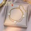 Pulsera de acero de titanio transfronteriza europea y americana nueva, no se decolora, para mujer, moderna, versátil, de alta gama, joyería de lujo ligero, no se decolora