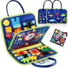 Materiales didácticos de educación temprana Montessori transfronterizos Tablero de actividades de fieltro para niños Tablero de enseñanza de iluminación educativa para niños Juguete Tablero de aprendizaje para vestirse