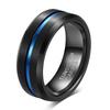 Anillo Versátil de Acero de Tungsteno Bicolor, Nuevo Estilo Simple, Ranurado Cepillado de 6-8 mm de Ancho, Transfronterizo Europeo y Americano para Hombre, Venta al por Mayor