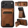 Funda para iPhone 18 Pro Denior de cuero sintético con soporte magnético para tarjetas, cubierta antigolpes para Apple 17 Pro Max Air