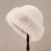 Nuevo Elegante Versátil Peludo Sombrero de Pescador Mongol para Mujer, Cálido a Prueba de Frío para Otoño e Invierno, Moderno Gorro de Punto para Proteger los Oídos