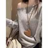 Cadena de suéter con cruz de amor negra para mujer, collar ligero, elegante, largo, de invierno, combinable con todo, nuevos accesorios