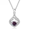 Colgante de Plata de Ley S925 con Diamantes Completos Estilo Ins Transfronterizo Europeo y Americano Collar de Gota de Agua con Doce Piedras de Nacimiento para Mujer Amazon