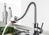 Grifo para Fregadero de Cocina de Acero Inoxidable Cepillado 304, Lavabo Doméstico, Frío Único, Codo Grande
