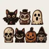 Produtos de madeira, decorações populares de Halloween para exportação, artesanato em madeira, conjuntos peculiares de fantasmas e abóboras bruxas, figuras de madeira