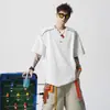 Camiseta Masculina de Verão Sorona Fresca Respirável Manga Curta com Listra Refletiva Costurada Gola Redonda Manga Três Quartos Design Moderno Meia Manga