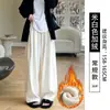 Pantalones Yamamoto marrones para mujer, nueva colección otoño 2026, de tiro alto, pierna recta, corte holgado, tallas grandes, casual, pantalones de pierna ancha para figuras petite