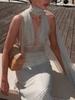 Vestido Largo de Verano 2026 Estilo Socialité, sin Espalda, Cuello Halter, sin Mangas para Mujer, Corte Ajustado, Fruncido, Elegante y Grácil