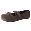 Sapatos Mary Jane Modernos com Laço para Mulheres, Primavera e Verão, Adequados para Saias, Sapatilhas, Sapatos Baixos Casuais, Tendência
