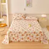 Nuevo Modelo 2026 13372A Sábana Doble Estampada de Algodón Puro y Funda de Almohada, Estilo Fresco y Sencillo para Estudiantes, Pieza Única