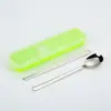 Tenedor cuchara palillos estilo coreano Juego de regalo de tres piezas Acero inoxidable 304 vajilla set conveniente para viajes al aire libre
