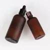 Botella Marrón Esmerilado para Aceite Esencial con Tapa, Botella Gotero con Punta de Goma, Botella Vacía, Botella de Vidrio Marrón a Prueba de Luz para Reenvasar Líquidos Esenciales