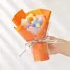 Atravessando Fronteiras Novo Modelo 5 Peças Tule Puff Buquê de Flores Artificiais Flores de Lã Tricotadas Festival Qixi Dia dos Professores Presente Lembrança