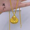 Loja de ouro com pingente Fuzi Maitreya oco de ouro antigo de alta cor, acessórios faça você mesmo banhados a ouro e cobre femininos, atacado