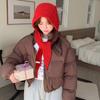 Invierno Corea del Sur Cálido Combinable Tejido Estilo Coreano Bufanda Sombrero Grueso Bufanda Integrada Protección para los Oídos Sombrero de Lana Tendencia