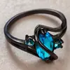 Amazon Wish Oro Negro Forma de S Circonita Anillo de Diamante de Alta Gama Moda Masculina Simple Estilo Europeo y Americano Anillo Venta al por Mayor