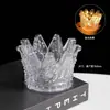 Decoración de Pastel Corona de Cristal Soñadora de Celebridad de Internet con Luces, Pastel de Cumpleaños para Niña Princesa Elsa Olaf de Cuarta Generación, Adornos de Postre