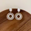 Brincos Pendentes Redondos em Malha de Prata 925 Simples Elegantes Moda Brincos Estilo Festa Brincos de Nicho Atacado Mulheres
