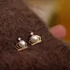 Brincos de Prata Pura S999 com Agulha e Pérolas Naturais de Água Doce para Mulheres, Brincos Amigáveis ao Ouvido, Nova Joia de Orelha Popular 2026 Atacado