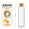 Artículos en Stock de Fábrica Dropshipping Vaso de Agua de Vidrio de Borosilicato Alto Tapa de Madera de Bambú Vaso para Jugo de Frutas Vaso para Bebidas Tapa de Acero Inoxidable Vaso para Café