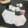 Ropa Interior Femenina Sin Costuras de Tacto Fresco Nuevo Verano Malla Fina Transpirable Pantalones Cortos de Malla Leche Seda Bragas Triángulo Algodón Puro Entrepierna