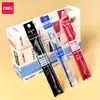 Caneta Gel Deli Ponta Esférica 0.5mm Estudante Refil 0.38mm Caneta para Assinatura de Escritório 1.0 Caneta com Ponta de Mola 0.7