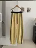 KEKEZOON Calça de Moletom Esportiva Patchwork Colorido com Listra Lateral Cintura Elástica Cordão Outono Solta Casual 8813