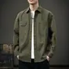 Camisa de Trabajo Moderna Estilo Americano para Hombre, Manga Larga, Nueva Colección Otoño 2025, Top Chaqueta Casual Holgado de Gama Alta en Stock