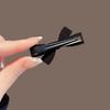 Pinza para el pelo con lazo negro y diamantes de imitación, pinza lateral para flequillo roto, pinza de una palabra, accesorios para el cabello, horquilla con pinza superior para mujer