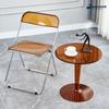 Silla de Acrílico Transparente Mesa de Comedor Moderna Balcón Popular Foto Ins Maquillaje Accesible Dormitorio de Lujo Plegable Taburete Silla de Comedor