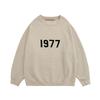 Esenciales Hhh Fog Estampado de Velour de Doble Línea Silicona en Relieve Sudadera Unisex de Peso Pesado Cuello Redondo Otoño e Invierno Moderna