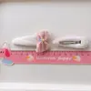 Presilha de Cabelo e Elástico de Cabelo Listrado Rosa Doce e Fresco Estilo Coreano para Crianças, Grampo de Cabelo Floral Doce Versátil