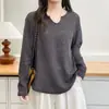 [Especial] Moda Coreana para Mujer Tallas Grandes Otoño Temprano 2026 Top de Punto Crochet Lentejuelas Cuello U Pequeño 1040