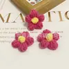 Flores Pompon de Ganchillo, Flores Tejidas a Mano, Flores de Hilo, Girasoles, Accesorios para Joyería DIY, Ropa, Bolsos, Zapatos, Accesorios