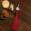 Colgante de borla de acetato de Conejo de Jade Blanco de Mediados de Otoño, Borla Graduada de Nicho Estilo Chino, Colgante de Borla Festivo de Mediados de Otoño