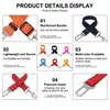 Correa de Seguridad Ajustable para Perro en Asiento de Coche - Correa Resistente de Nylon con Gancho Giratorio de 360 grados y Clip de Hebilla de Cinturón de Seguridad Universal para Perros Pequeños, Medianos y Grandes, Negro