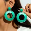 Joyería Europea y Americana, Pendientes Tejidos de Rafia Estilo Vacacional Bohemio, Pendientes Exagerados de Estilo Étnico Coloridos Venta al por Mayor