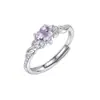 Nuevo anillo de zircón en forma de corazón de estilo europeo y americano para mujer, moderno y versátil, anillo abierto de hoja de nicho con diseño único