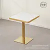 Venta Directa de Fábrica Mesa Comercial de Pizarra con Borde Dorado Borde de Madera Maciza Mesa de Restaurante Mesa de Bar Mesa de Negociación Rectangular Redonda Cuadrada