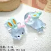 Conejo tridimensional luminoso tumbado en posición de decúbito prono, juguete de moda DIY para niños, muñeca, máquina de garras, pasador de pelo, coche, accesorios de resina, adornos pequeños