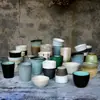 Conjunto de Chá Estilo Japonês Vintage e Xícara de Chá Cerâmica Estilo Caneca para Sopa Bebida Caneca Andorinha Doméstica Listrada Café Pequena Xícara Micro-mancha