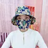 Chapéu floral para colheita de chá para mulheres, chapéu de sol de verão, à prova de poeira e proteção solar para atividades ao ar livre, chapéu de copa reta com aba larga e proteção facial integrada, em estoque