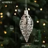 Transfronterizo Nuevo Producto Colgante de Plástico Plateado con Forma Decoración Colgante de Árbol de Navidad Brillante Galvanizado Accesorios Pequeños Adornos de Navidad en Stock