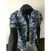 Estilo Yuppie Cuello Cubano Estampado Integral Retro Cultural Camisa de Manga Corta Floral para Hombre Playa Hawaiana Tailandesa Camisa de Media Manga