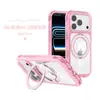 Suporte rotativo colorido de 360 graus, capa de telefone magnética transparente com proteção anti-queda nos quatro cantos, adequada para iPhone 18 Pro Max