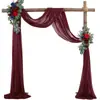 Decorações de Casamento Populares de Gaze Transfronteiriça para Arcos de Gramado ao Ar Livre, Cortinas de Arranjo de Casamento, Cortinas de Chiffon com Pérolas